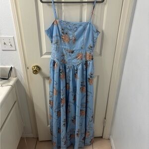 New (never worn) Freyar (tik tok viral) Blue Floral Maxi Dress